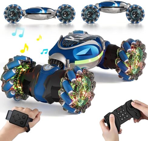 Remote Control Car for Boys,Gesture Sensing Rc Stunt Car,2.4GHz 4WD Toy Cars with Lights Music Spray - Birthday Gifts for Teen Boys & Girls,360°Rotate Transform Drift Rc Cars for Boys Age 6-12 in Saudi Arabia