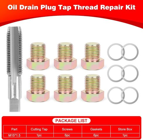 Oil Drain Plug Tap Thread Repair Kit M15 x 1.5MM Oil Pan Screws Rethread Tool Oil Drain Plug Thread Repair Tool Kit in Saudi Arabia