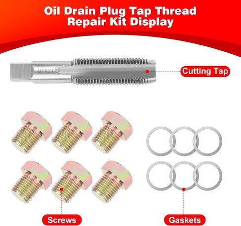 Oil Drain Plug Tap Thread Repair Kit M15 x 1.5MM Oil Pan Screws Rethread Tool Oil Drain Plug Thread Repair Tool Kit in Saudi Arabia
