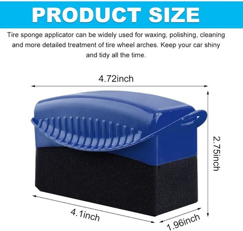 2 PCS Tire Shine Applicator, Flat Tire Dressing Waxing Sponge Pads with Lid Cover, Reusable Tire Polishing Cleaning Foam Applicators with Rectangular Box, Car Accessories (Black) in Saudi Arabia