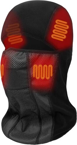 قناع بالاكلافا المُدفأ للنساء والرجال، قناع تزلج من الصوف، قناع شتوي شيستي للتحكم في الأسلاك لكرة القدم والدراجات النارية والصيد وركوب الدراجات والتزلج على الجليد باللون الأسود (بدون بطارية) in Kuwait