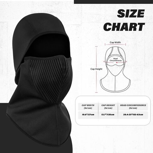 قناع تزلج ساخن V.Step، قناع تزلج ساخن بتحكم سلكي USB مع مؤقت مقاوم للرياح، قناع وجه بالاكلافا لكرة القدم والدراجات النارية والصيد للرجال والنساء (بدون بطارية)، أسود in Kuwait