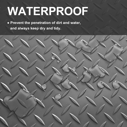 Garage Floor Mat 2.4mm Thickness PVC Garage Flooring Roll Diamond Plate Floor Mats for Garage, Workshop, Gym, Golf Cart Parking or Trailers (Grey, 7.5 x 17 FT) in Saudi Arabia