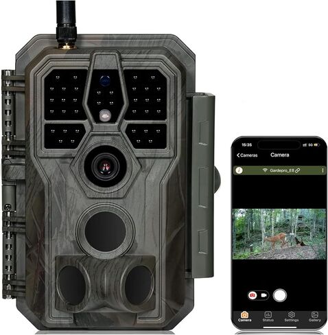 GardePro E8 Trail Camera WiFi 48MP 1296p Fast 0.1s Trigger Speed Motion Activated 100ft Night Vision IP66 Waterproof, for Hunting, Deer Camera, Wildlife Scouting in Kuwait