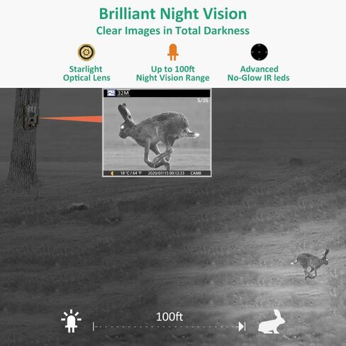 GardePro E8 Trail Camera WiFi 48MP 1296p Fast 0.1s Trigger Speed Motion Activated 100ft Night Vision IP66 Waterproof, for Hunting, Deer Camera, Wildlife Scouting in Kuwait