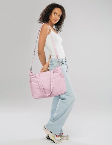 حقيبة حمل للنساء بسحاب، حقيبة سفر قابلة للتوسيع للعمل، حقيبة صالة الألعاب الرياضية مع حزام سجادة اليوغا in Kuwait