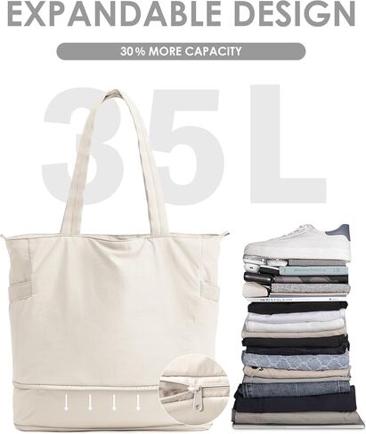 Tote Bag for Women with Zipper, Expandable Travel Tote Bag for Work,Gym Bag with Yoga Mat Strap in Saudi Arabia