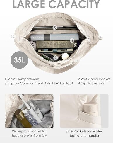 Tote Bag for Women with Zipper, Expandable Travel Tote Bag for Work,Gym Bag with Yoga Mat Strap in Saudi Arabia