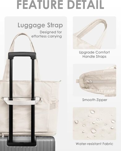 Tote Bag for Women with Zipper, Expandable Travel Tote Bag for Work,Gym Bag with Yoga Mat Strap in Saudi Arabia