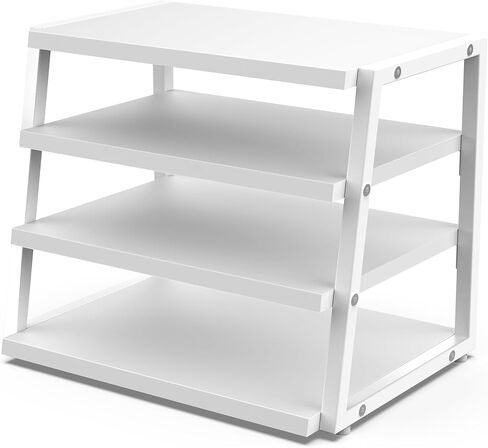 Fenge Desk Organizer, 4 Tier File Organizer for Desk, Wood and Metal Desk Shelf Organizer Storage Rack, Desktop Bookshelf for Office Supplies and Accessories in Kuwait