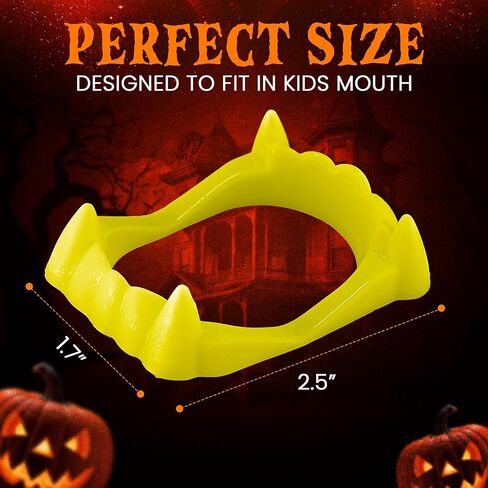 Vampire Teeth Kids Size, White Fake Vampire Teeth for Kids, Vampire Fangs for Kids Costume, Dress-Up, Pretend Play, 12 Pack Halloween Teeth for Halloween Party Favors in Kuwait
