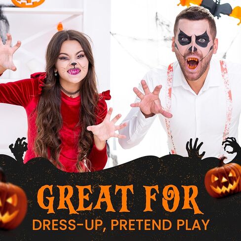 Vampire Teeth Kids Size, White Fake Vampire Teeth for Kids, Vampire Fangs for Kids Costume, Dress-Up, Pretend Play, 12 Pack Halloween Teeth for Halloween Party Favors in Kuwait