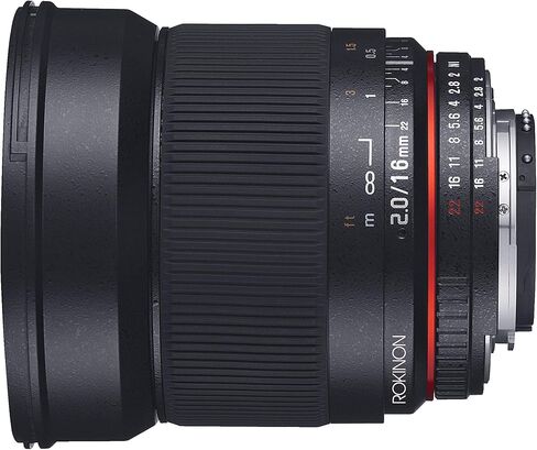 روكينون عدسة 16M-E 16 ملم f/2.0 زاوية ثابتة واسعة شبه كروية لسوني E-Mount in Saudi Arabia