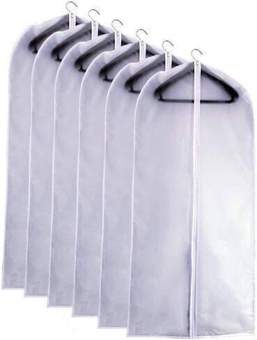 Garment Bags for Hanging Clothes 24'' x 60'' (Set of 12) Coat Covers for Closet Foldable Washable Dress Bags for Hanging Clothes for Long Dress Dance Costumes Suits Gowns Coats in Saudi Arabia