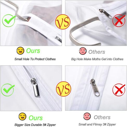 Garment Bags for Hanging Clothes 24'' x 60'' (Set of 12) Coat Covers for Closet Foldable Washable Dress Bags for Hanging Clothes for Long Dress Dance Costumes Suits Gowns Coats in Saudi Arabia