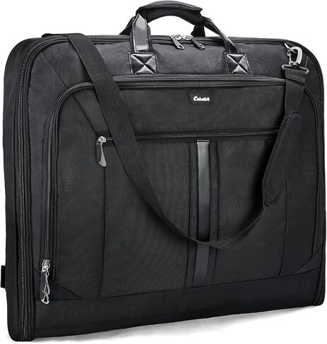 Garment Bag for Travel Suit Bag Large Carry on Garment Bags for Hanging Clothes Foldable 2 in 1 Hanging Suitcase Luggage Bags with Shoulder Strap for Men Women Business Trips - Black in Saudi Arabia
