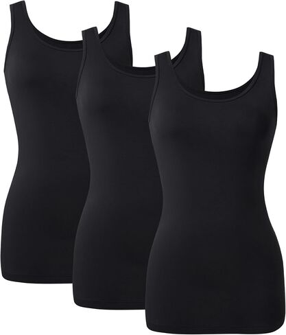 DAVID ARCHY Bamboo Rayon Long Tank Tops for Women Women's Camisoles Undershirts 3 Pack in Kuwait