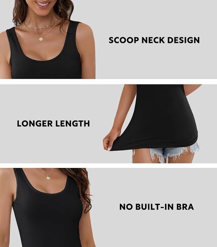 DAVID ARCHY Bamboo Rayon Long Tank Tops for Women Women's Camisoles Undershirts 3 Pack in Kuwait