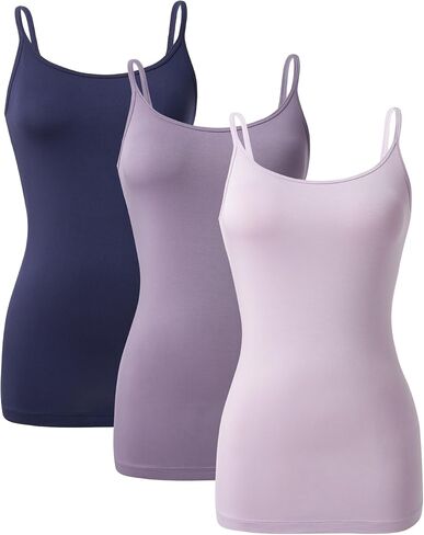 DAVID ARCHY Bamboo Rayon Long Tank Tops for Women Women's Camisoles Undershirts 3 Pack in Kuwait