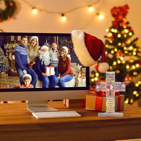 Shellwei Spanish Christian Acrylic Gifts Religious Cross Inspirational Gifts Spanish Cross Shape Acrylic Prayer Bible Verse Desk Decor for Women Men Xmas Birthday Gift (Classic) in Kuwait