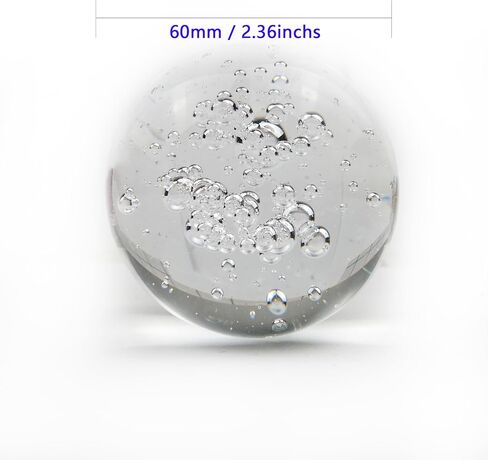 TWINKLING Crystal Ball, Crystal Glass Sphere with Stand, Paperweights Crystal Balls for Witchcraft, Home Decor Accessories Modern Interior Design, 60mm/2.36inch (Air Bubble) in Saudi Arabia