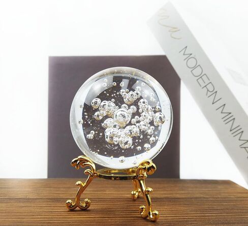 TWINKLING Crystal Ball, Crystal Glass Sphere with Stand, Paperweights Crystal Balls for Witchcraft, Home Decor Accessories Modern Interior Design, 60mm/2.36inch (Air Bubble) in Saudi Arabia