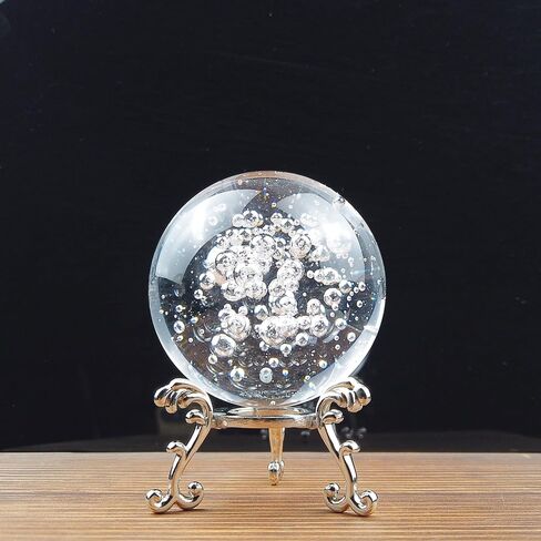 TWINKLING Crystal Ball, Crystal Glass Sphere with Stand, Paperweights Crystal Balls for Witchcraft, Home Decor Accessories Modern Interior Design, 60mm/2.36inch (Air Bubble) in Saudi Arabia
