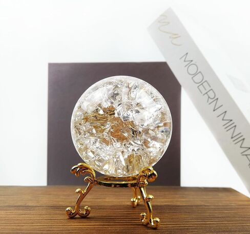TWINKLING Crystal Ball, Crystal Glass Sphere with Stand, Paperweights Crystal Balls for Witchcraft, Home Decor Accessories Modern Interior Design, 60mm/2.36inch (Air Bubble) in Saudi Arabia