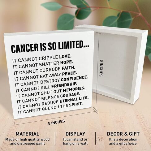 Cancer Warrior Gifts for Women Men, Birthday Gifts for Cancer Patients Chemo Inspirational Cancer Survivor Gifts, Cancer Support Fighter Encouragement Gifts, Badass, Wooden Box Sign in Saudi Arabia