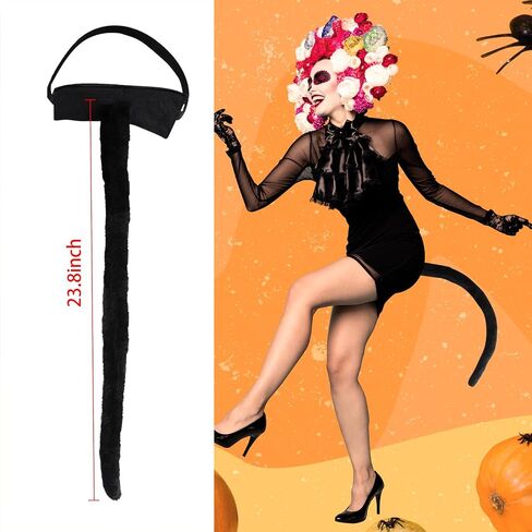 Cat Tail Costume Accessory,Long FurryCat Tail,Cat Cosplay Accessories for Halloween Costume Women Adult Kid in Saudi Arabia