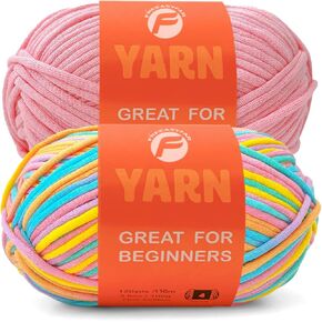 3.5oz/120 ياردة غزل سهل للمبتدئين، غزل الكروشيه والحياكة للمبتدئين مع غرز سهلة الرؤية، متوسط ​​الوزن الصوفي #4؛ غزل مزيج القطن لأميجورومي DIY (مرجاني، 1 خصلة) in Kuwait