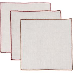 Pure Linen Pocket Square with Embroidered color edge Classic Gentlemen accessories for Men Suits