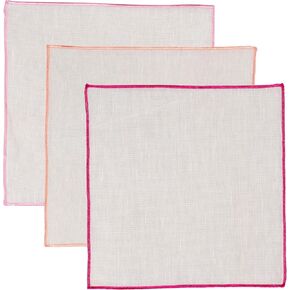 جيب مربع من الكتان الخالص مع حافة ملونة مطرزة إكسسوارات كلاسيكية للرجال لبدلات الرجال in Kuwait