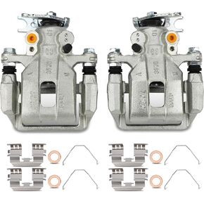19B3358 19B3359 Rear Left & Right Disc Brake Caliper Assembly with Bracket For 2009-2014 Acura TSX, 2008-2012 Honda Accord Replaces# 43018TA0A01 43018TA0A81 (19-B3358 19-B3359, Rear Left & Right)