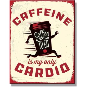 Desperate Enterprises Ephemera - Drink Coffee Do Stupid Things Faster with More Energy Tin Sign - Nostalgic Vintage Metal Wall Décor - Made in USA