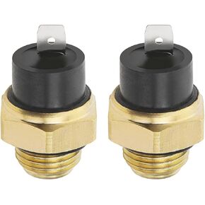 2pcs Motorcycle Fan Switch Copper Water Temperature Thermostat Switch 37760-MT2-003 Compatible with Honda VFR700F VFR750F VFR800 VTR1000F VT600 VT750 VT1100