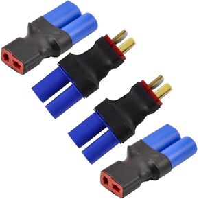 2 قطعة موصل ذكر T-Plug إلى محول موصل أنثى EC5 و2 قطعة موصل أنثى T-Plug إلى محول موصل ذكر EC5 لنماذج RC LiPo Battery FPV DIY