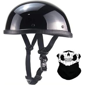 German Style Summer Youth Ultra-Thin Motorcycle Half Helmet Beanie Cruising Skull Cap Small Helmet,DOT Approved Men Women Retro Open Face Bike-Helmets,for Scooter Half