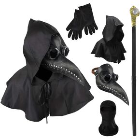 ArtCreativity Plague Doctor Halloween Costume for Kids - Halloween Plague Doctor Costume Set with Mask, Hood and Gloves - Steampunk Plague Doctor Mask - Steampunk Halloween Costumes for Kids and Teens