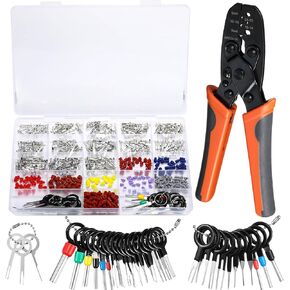 601 Pcs Car Electrical Wire Terminal Pins Connector Kit 1/1.5/1.8/2.2/2.8/3.5mm 26 Type Male Female Wire Pins with 82 Pcs Depinning Tool and 1 Pcs Crimper Tools for Sealed Terminals