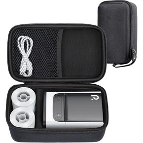 POLONO PM220S Label Maker Case Compatible PM220S Label Maker PM220 Portable Handheld Label Printer, Easily Store Your Printer, USB Cable and Batteries Accessories (Case Only), Black, LMC03