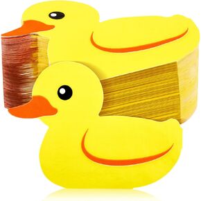 Henoyso 100 Pcs Rubber Duck Paper Napkins Duck Napkins Cute Party Napkins Rubber Duck Party Supplies for Birthday Baby Shower Dinner Picnic Summer Parties Table Decorations Favors