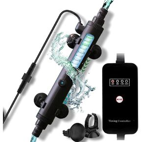 coospider-repta UV Light Sterilizer for Aquarium Algae Control with 12 Watt UVC Bulb Stainless Steel Ultraviolet Clarifier Green Killing Machine Algae Remover for Pond