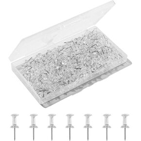 150 Pcs Clear Push Pins, Standard Thumb Tacks Steel Point and Plastic Head, Push Pins for Cork Board, Bulletin Board and Wall