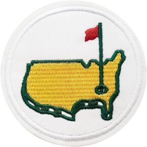 Red Flag Golf &USA Map Iron On Patch Embroidered Iron On Applique 2.7inch (White)