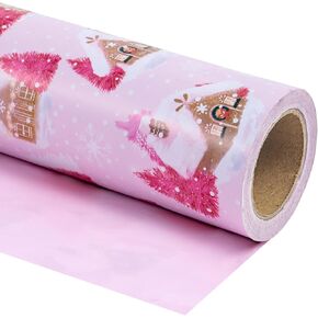 WRAPAHOLIC Reversible Nutcracker Christmas Wrapping Paper - Mini Roll - 17 Inch x 33 Feet - Red Nutcracker and Snowflake Design for Christmas, Holiday, Party Celebration