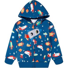 Toddler Kids Zip Up Hoodie Sweatshirt Fall Clothes Boys Hooded Jacket 2-7 Years