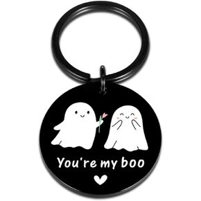 Halloween Gifts My Boo Basket Keychain Gifts for Women Men Boo Basket Essentials for Couple Husband Wife Spooky Basket Stuffers for Girlfriend Boyfriend Horror Gifts Halloween Christmas Decorations