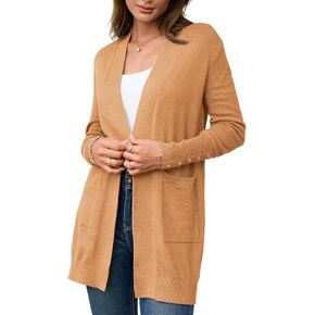 BB&KK Women's Cardigan Sweaters Button Cuff Long Sleeve Knit Open Front Jacket Casual Fall Coat with Pockets