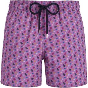 Vilebrequin Men Stretch Short Swim Trunks Micro Ronde Des Tortues Rainbow